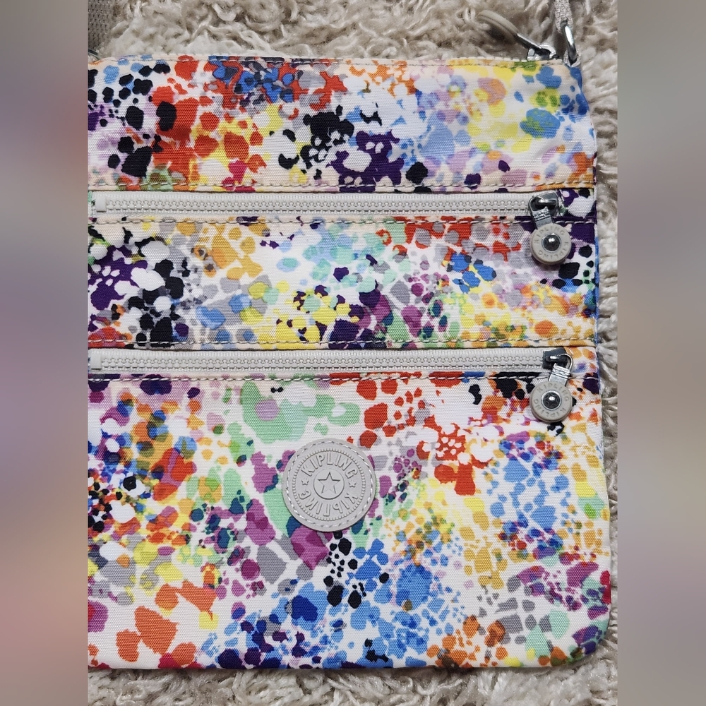Kipling Keiko Mini Crossbody Purse Bag SPRING Burst Bright Lightweight Adj. EUC